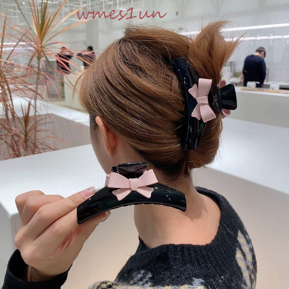 Kẹp Tóc Càng Cua Đính Nơ Họa Tiết Hình Học Thời Trang Hàn Quốc WMES15H