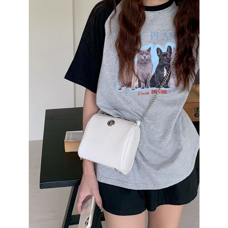 Túi Xách mini Hình Vuông Màu Bạc Phong Cách Thời Trang Mới 2023 Dành Cho Nữ