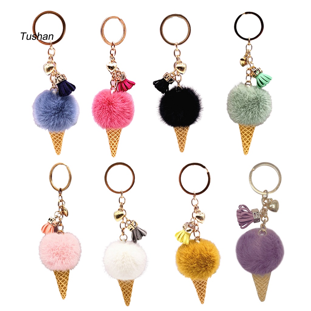 Móc Khóa Hình Cây Kem Hoạt Hình Sáng Tạo Dễ Thương