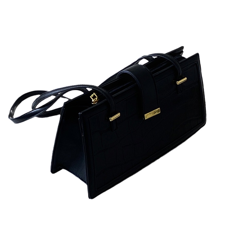 Túi Xách Vân Da Cá Sấu Màu Đen Cỡ Lớn Thời Trang Sang Trọng Cho Nữ