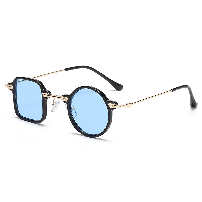 Kính Mát Tròn Gọng Kim Loại Chống Tia UV400 Phong Cách Retro Thời Trang Unisex