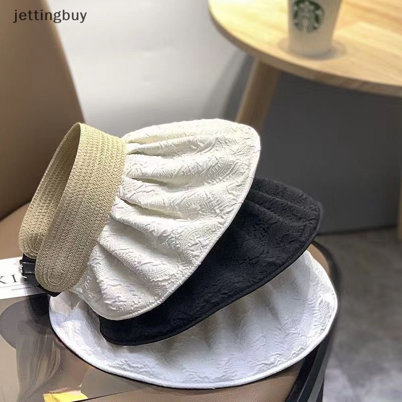 Mũ Tai Bèo Vành Rộng Hở Chóp Chống Tia Cực Tím Điều Chỉnh Được Phong Cách Hàn Quốc