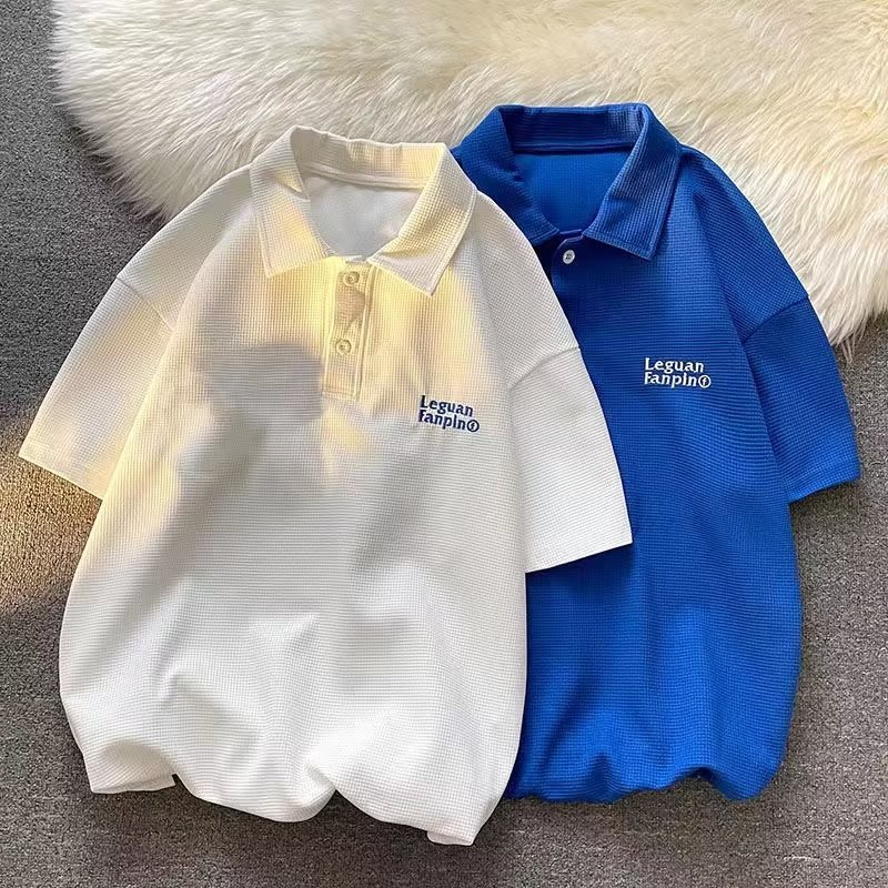 Áo Thun polo Tay Ngắn Dáng Rộng Phong Cách Đường Phố Thời Trang Mùa Hè Cho Nam