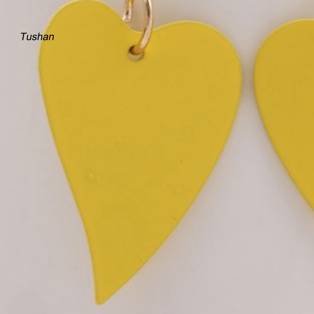 1 Đôi Bông Tai Hình Trái Tim Màu Sắc Ngọt Ngào Không Gây Dị Ứng