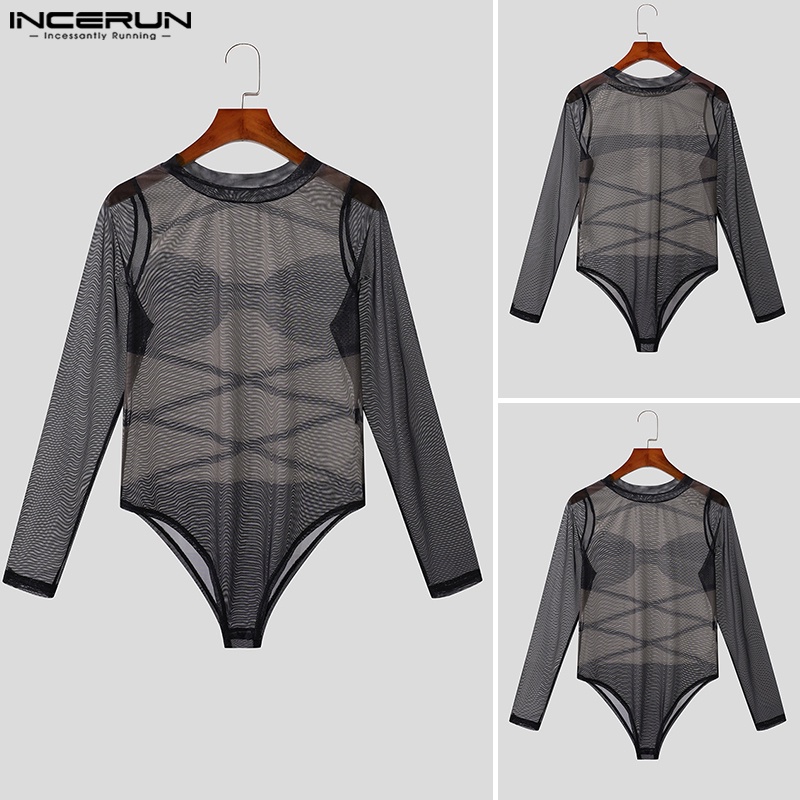 INCERUN Bộ Đồ Liền Thân Dây Đan Chéo Thời Trang Cho Nam