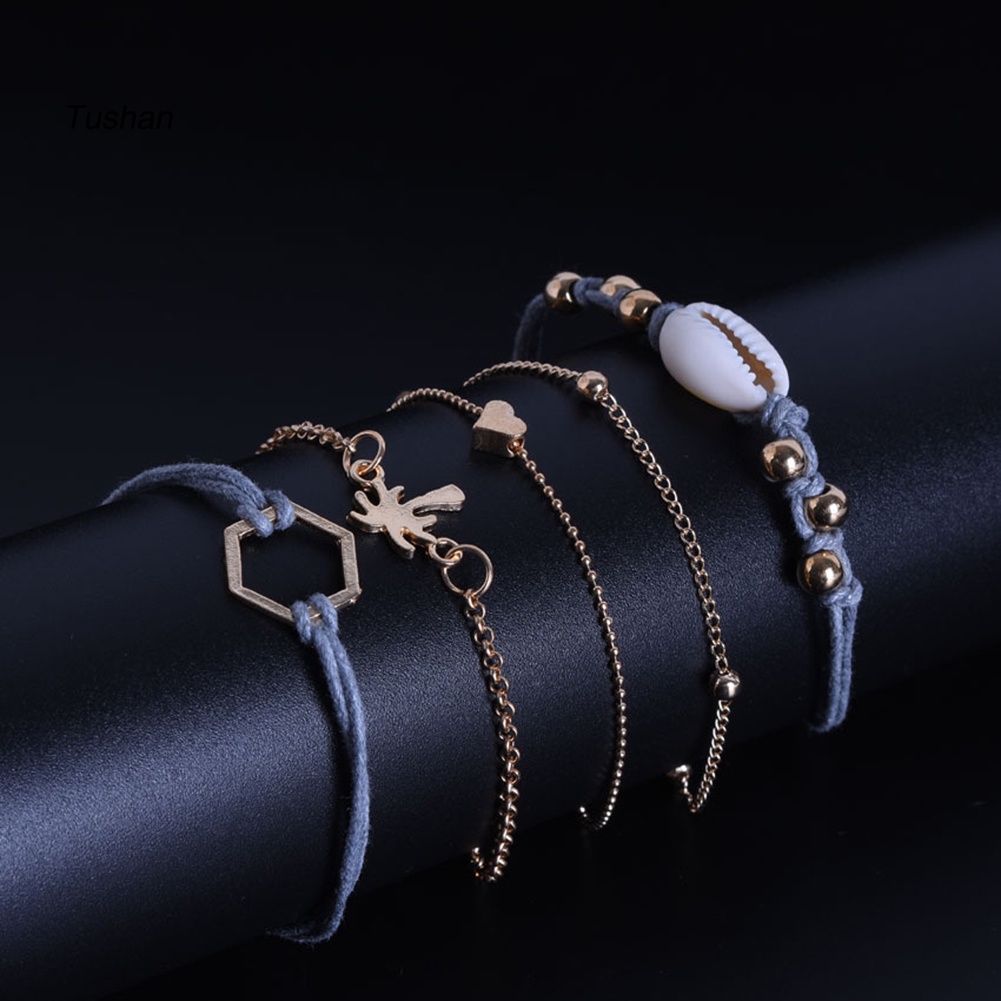 Set 5 Vòng Tay Kim Loại Thời Trang Cho Nữ
