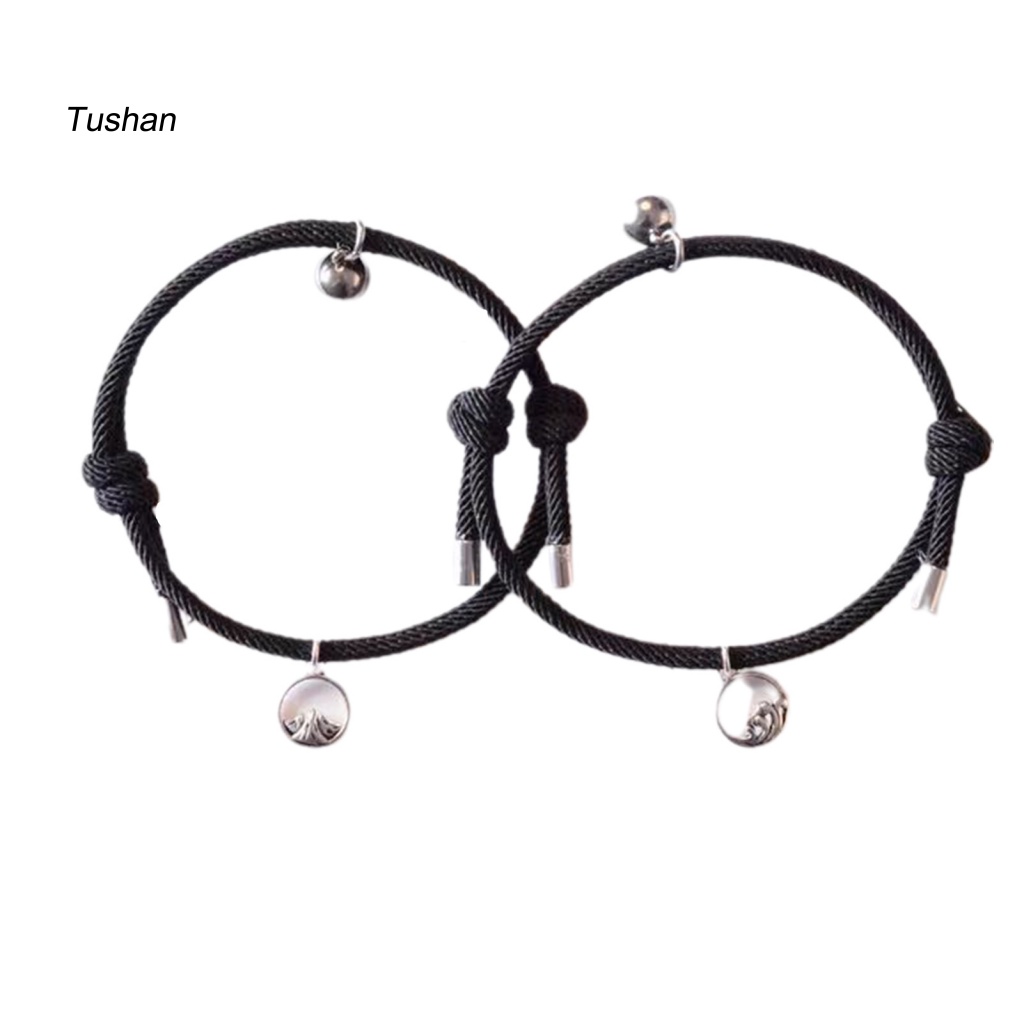 Bộ 2 Vòng Tay Dây Bện Tùy Chỉnh Thời Trang Cho Cặp Đôi