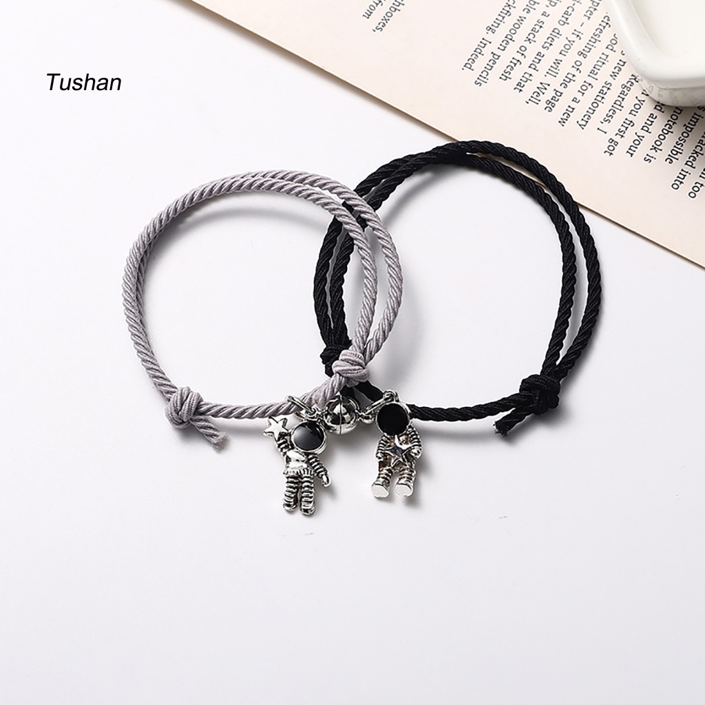 Vòng Đeo Tay Cặp Đôi Hình Phi Hành Gia Bằng Hợp Kim Co Giãn Đa Năng