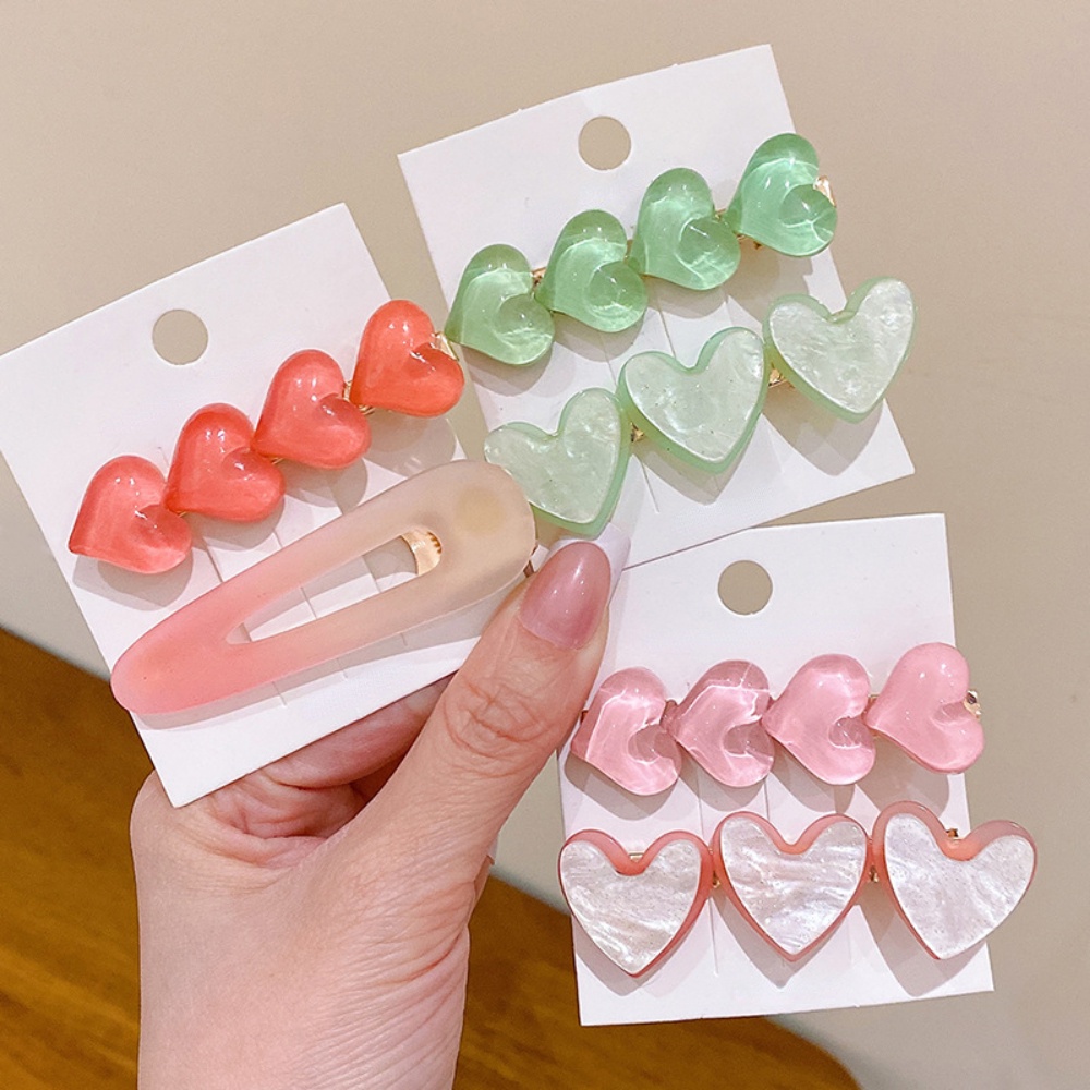 Set 2 Kẹp Tóc Nữ Hình Trái Tim Dễ Thương