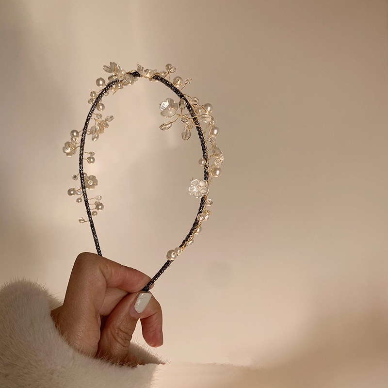 Băng Đô Cài Tóc Đính Hạt Ngọc Trai Và Hoa Thời Trang Hàn Quốc Cho Mẹ Và Bé