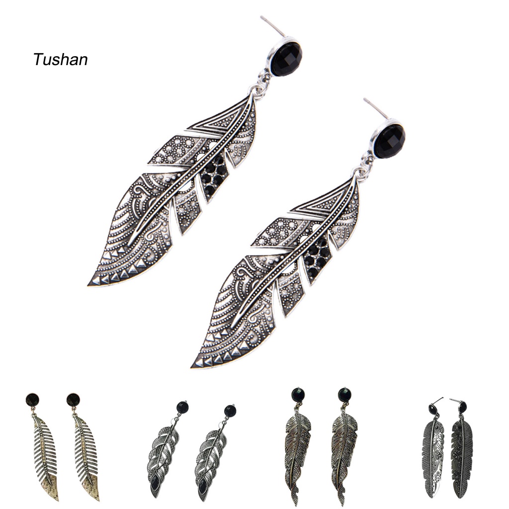 1 Đôi Bông Tai Hình Chiếc Lá Rỗng Nhẹ Nhàng Dễ Phối Đồ