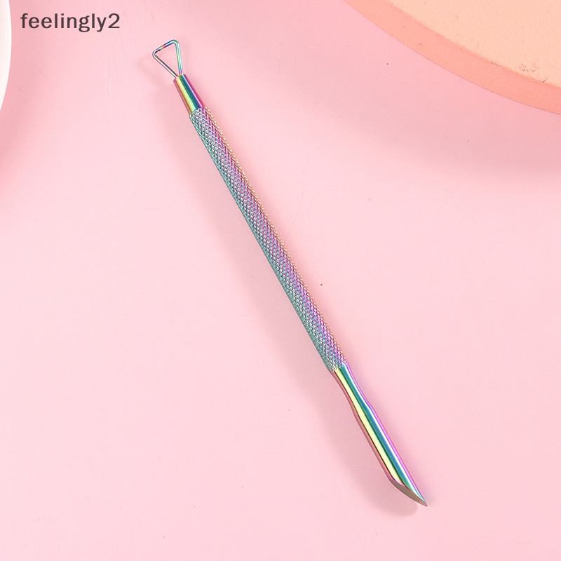 1 Cây Đẩy Da Chết Bằng Thép Không Gỉ Hai Đầu Dùng Trang Trí Móng Tay Nghệ Thuật