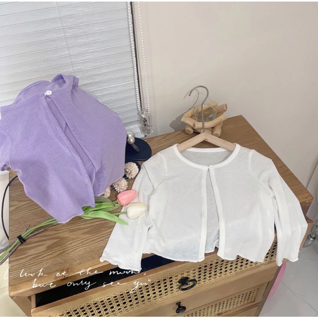 Áo Khoác Cardigan Mỏng Chống Nắng Thoáng Khí Thoải Mái Thời Trang Mùa Hè Cho Bé Gái