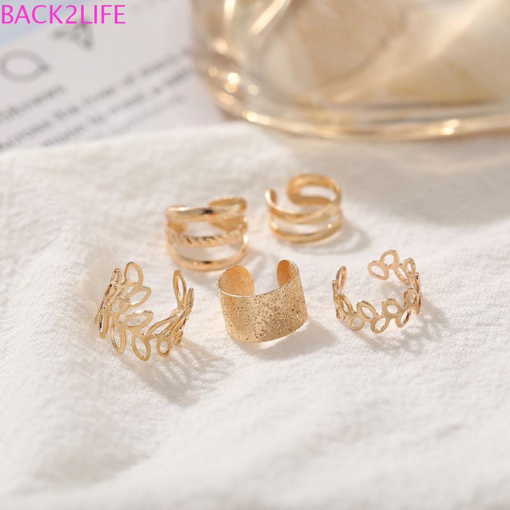 Bộ 5 Bông Tai Nhiều Lớp Không Cần Xỏ Khuyên Phong Cách Hàn Quốc Dành Cho Nữ Back2Lilife