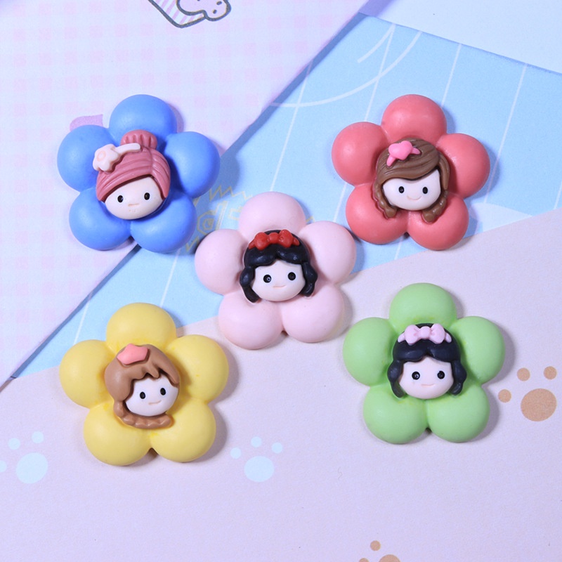 Set 10 Phụ Kiện Trang Trí Điện Thoại Hình Hoa Hoạt Hình Dễ Thương DIY