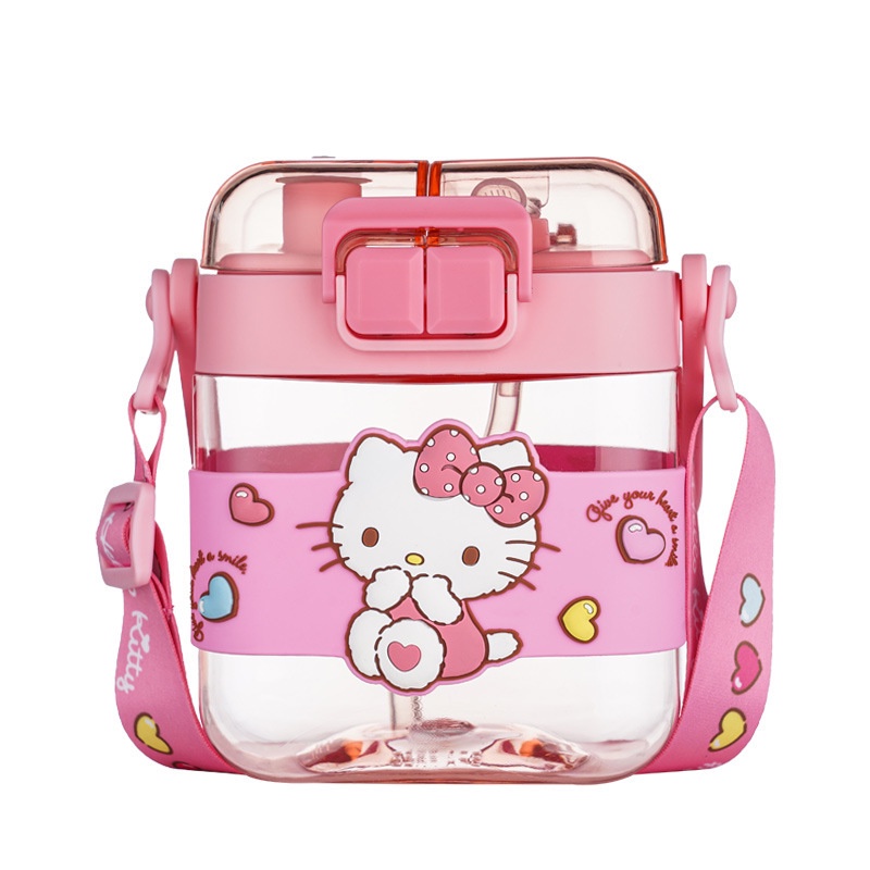 SANRIO Cốc Uống Nước Bằng Nhựa Họa Tiết Hoạt Hình Dễ Thương Cho Bé