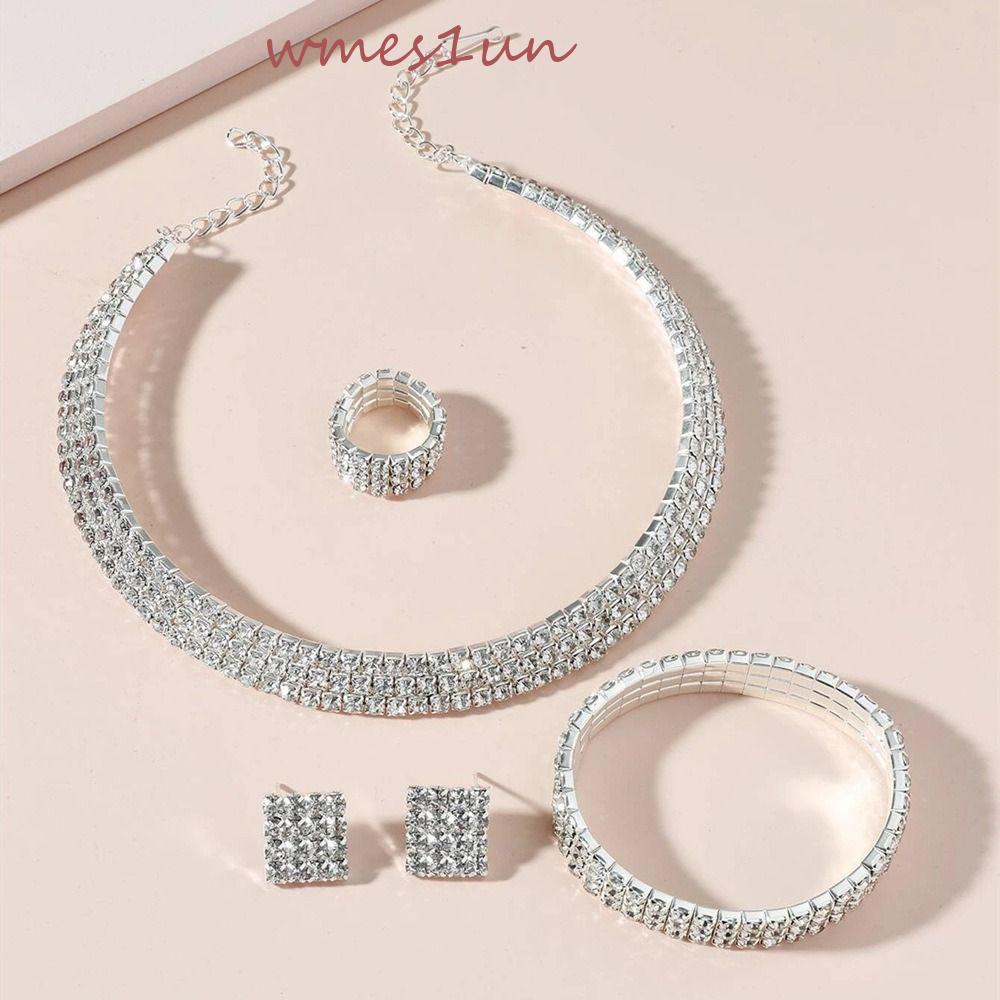 Bộ Trang Sức Nhẫn Hàn Quốc Cổ Điển Lấp Lánh Sang Trọng WMES15H