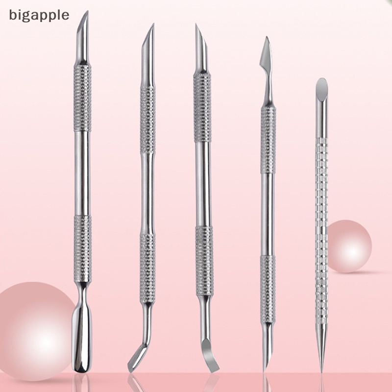 1 Dụng Cụ Làm Móng Bằng Thép Không Gỉ Hai Đầu Giúp Loại Bỏ Da Chết Tiện Dụng