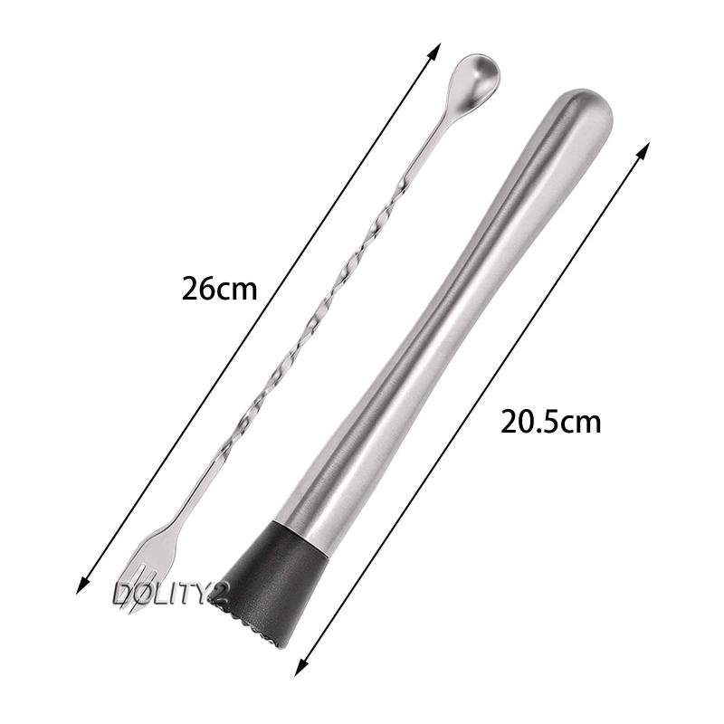 [Dolity2] 2 Muỗng Khuấy Cocktail Dài Cho Cocktail Trái Cây