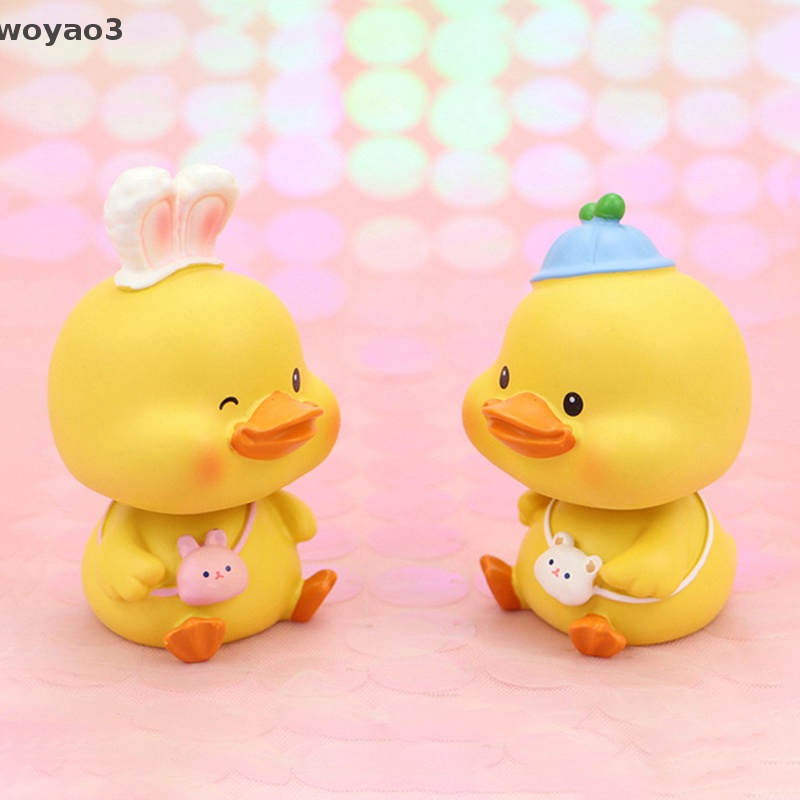 Búp Bê Hình Chú Vịt Lắc Đầu Bằng Nhựa Resin Dễ Thương Trang Trí Xe Hơi woyao3