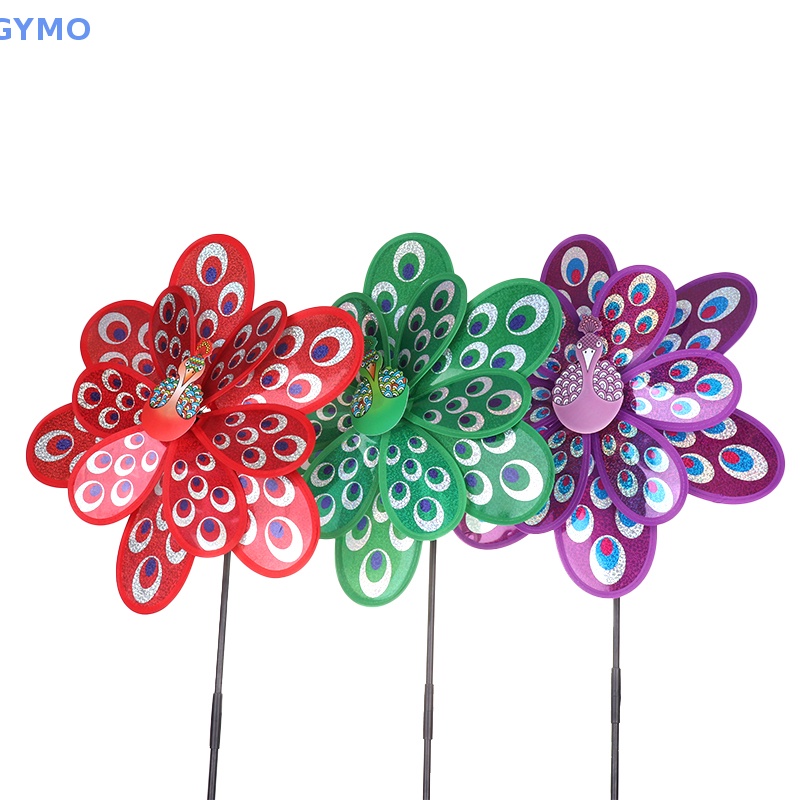 [cxGYMO] Con Quay Hai Lớp Hình Cối Xay Gió / Chim Công Kim Sa Laser Nhiều Màu Trang Trí Nhà Cửa HDY