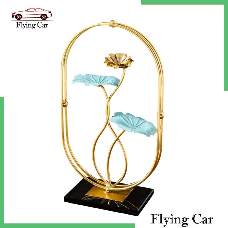 [Lzdjfmy2] Bức Tượng Lá Kim Loại Để Bàn Sưu Tầm Cho Quán Cà Phê Nhà Hàng