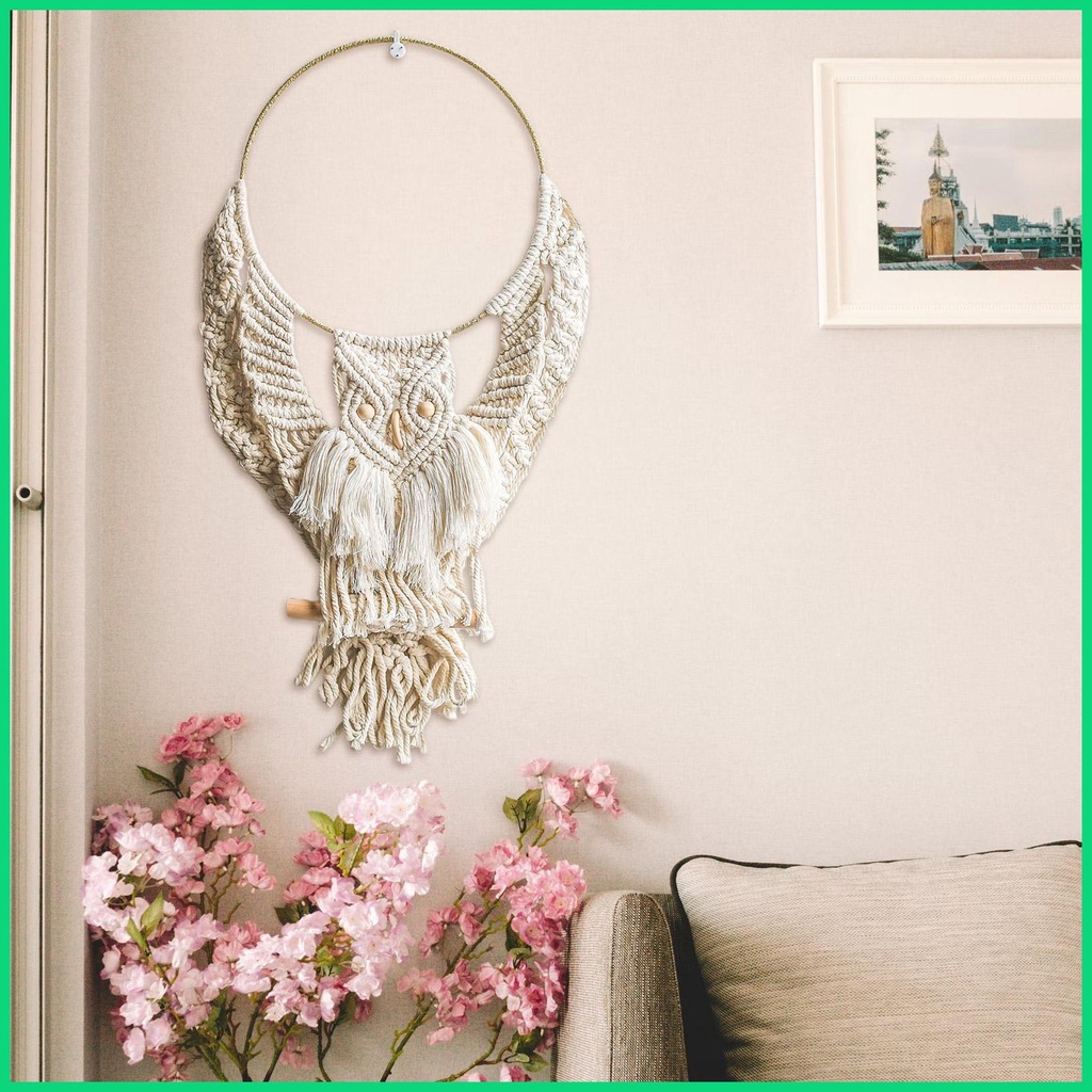 Dây Treo Tường Trang Trí Hình Chim Cú Phong Cách Boho