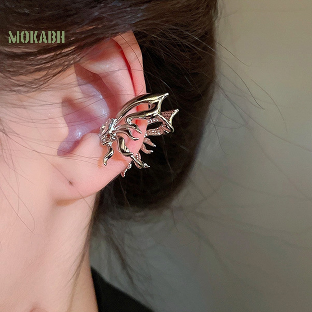 [Mới] 1 Cặp Khuyên Kẹp Vành Tai Không Xỏ Lỗ Hình Bướm Phong Cách Punk