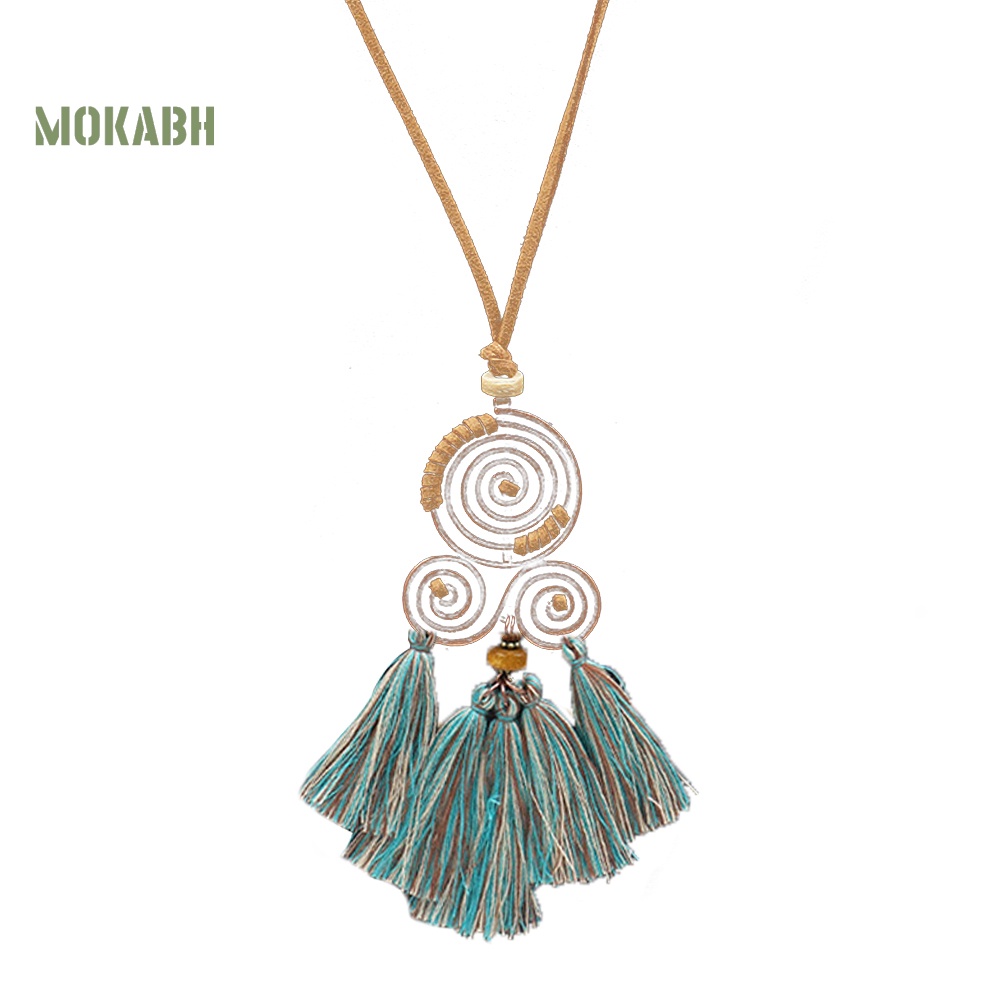 Vòng cổ Dáng Dài Phối Tua Rua Phong Cách Bohemian Thời Trang