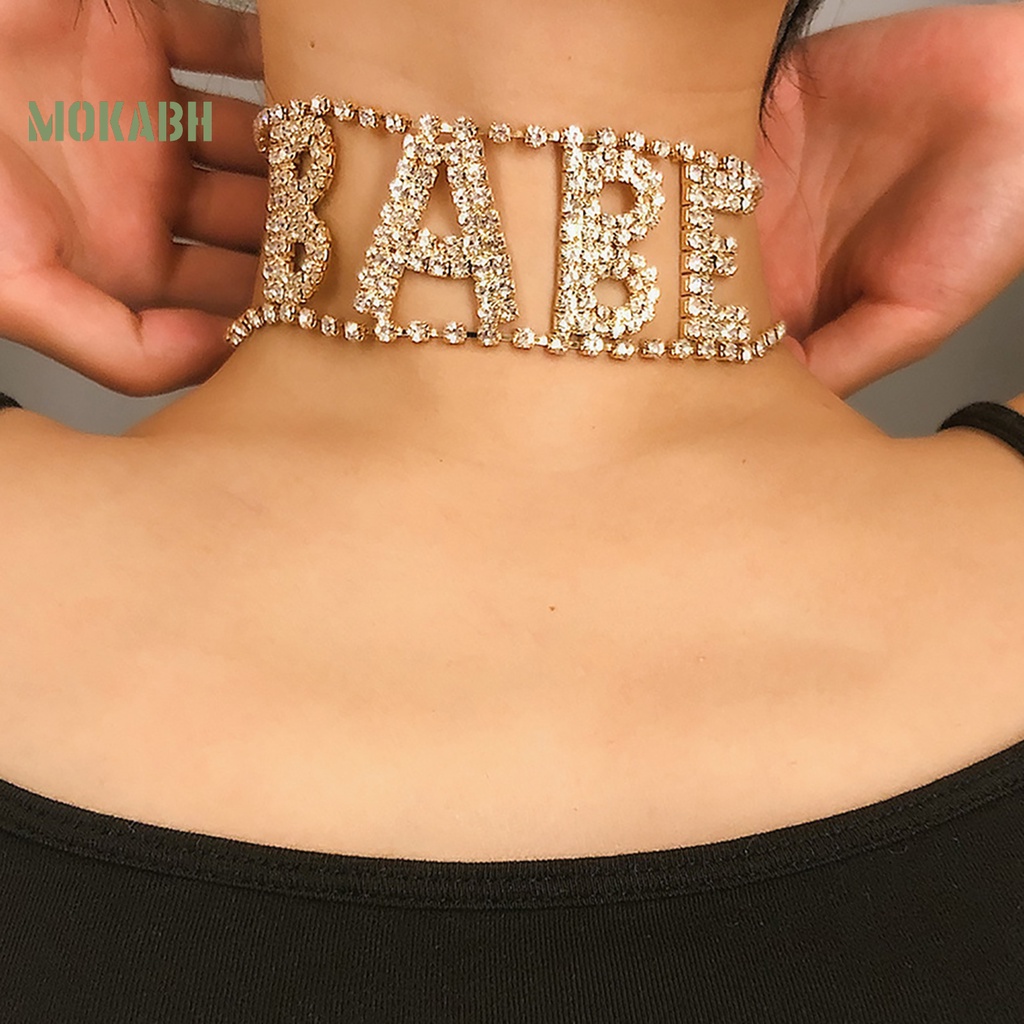 Vòng Cổ Đính Đá Khối Lấp Lánh Không Phai Màu Thời Trang Cho Nữ