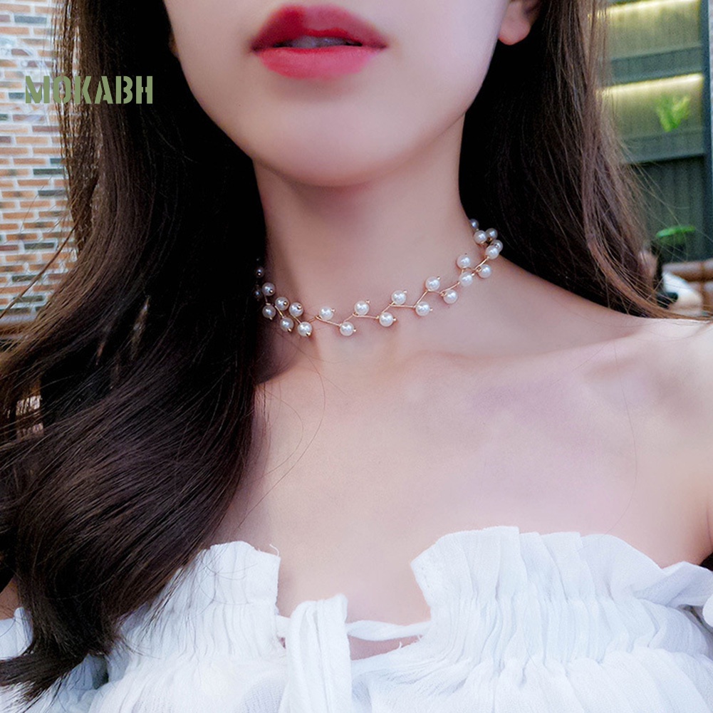 Vòng cổ Choker ĐíNh HạT NgọC Trai Giả ThờI Trang Cho Nữ