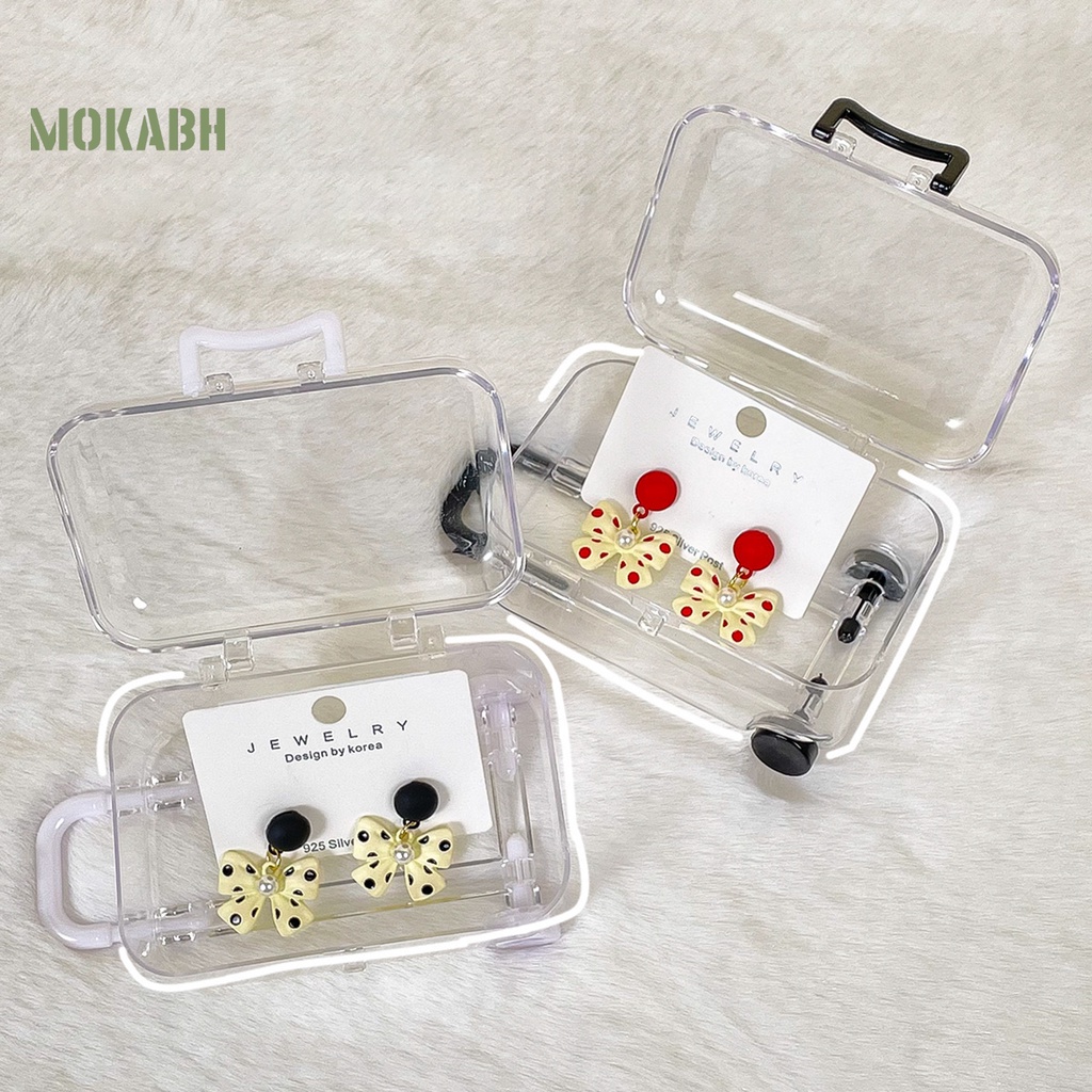 Hộp Đựng Trang Sức Mini Bằng Nhựa Trong Suốt Chống Trượt Tiết Kiệm Không Gian