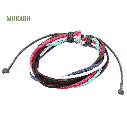 Vòng Tay Giả Da Bện Dây Thời Trang Punk Unisex