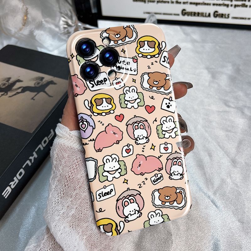 Ốp Điện Thoại Họa Tiết Hoạt Hình Gấu / Thỏ Dễ Thương Cho Iphone Xsmax XS7plus8 iPhone13 / Film 14pro / / xr Apple 1211 MYSI