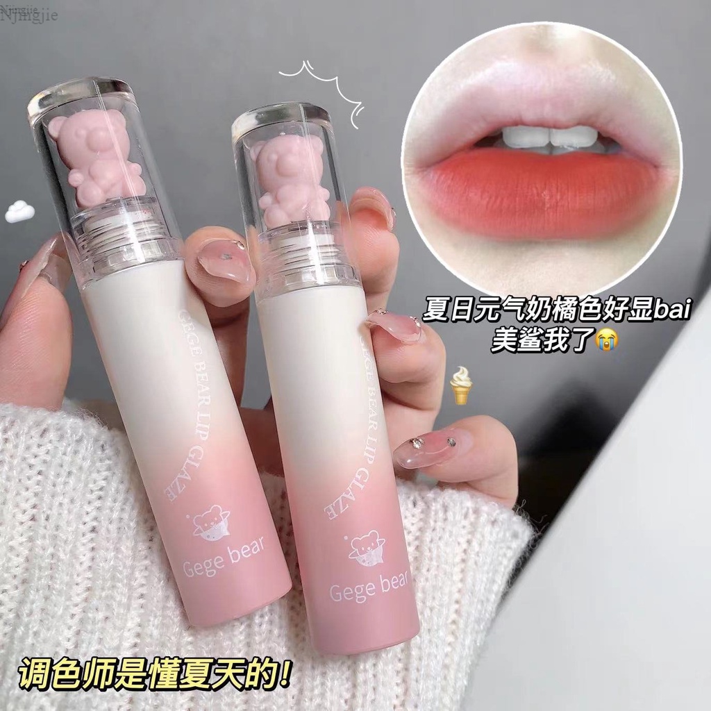 Son Môi Gege Bear Dưỡng Ẩm Lâu Trôi Chống Thấm Nước Không Dễ Phai Màu Thiết Kế Hình Gấu Dễ Thương