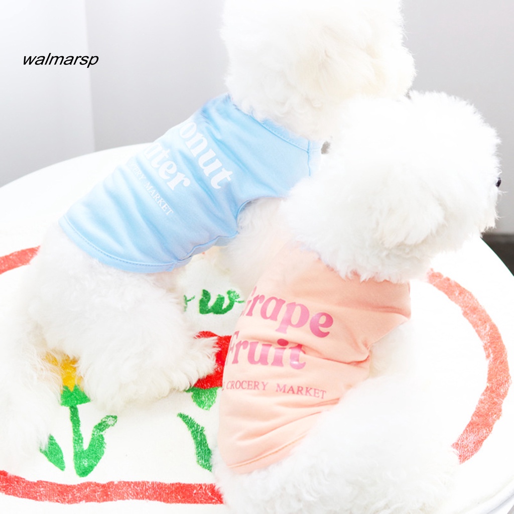 WWA Áo Thun Mềm Mại In Họa Tiết Hoạt Hình Dành Cho Cún Cưng Áo Sweater Không Tay Cổ Tròn In Chữ Thời Trang Mùa Hè Cho Thú Cưng