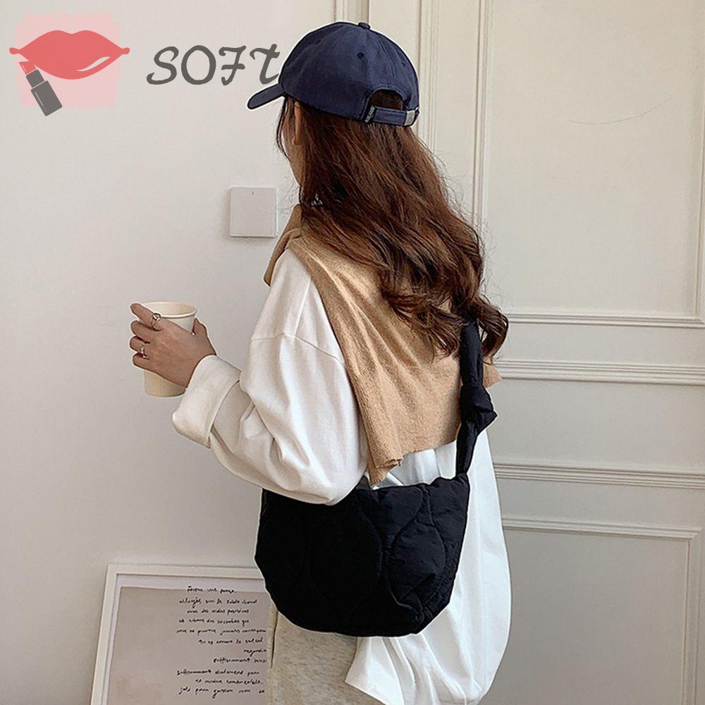 Túi Đeo Vai Cỡ Lớn Họa Tiết Kẻ Sọc Thời Trang Mùa Đông Xinh Xắn