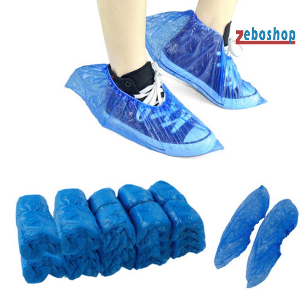 Set 100 Túi Bọc Giày Bằng Nhựa Chống Trượt Dùng Một Lần Bảo Vệ Cho Khách Sạn