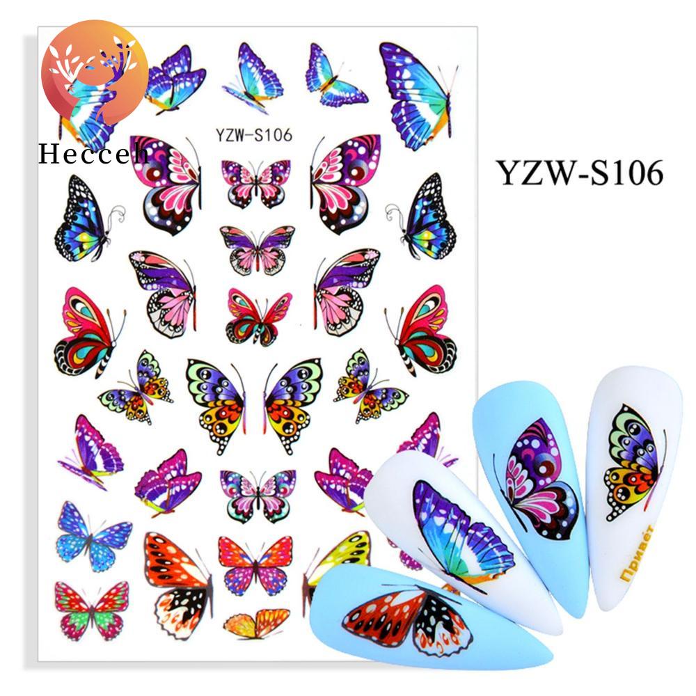 1 Tờ Nhãn Dán Trang Trí Móng Tay Hình Bướm Thời Trang DIY