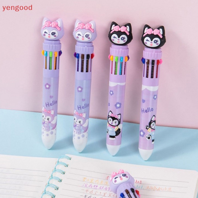 Bút Bi Ngòi 0.7Mm 10 Màu Họa Tiết Kuromi Dễ Thương Cho Học Sinh