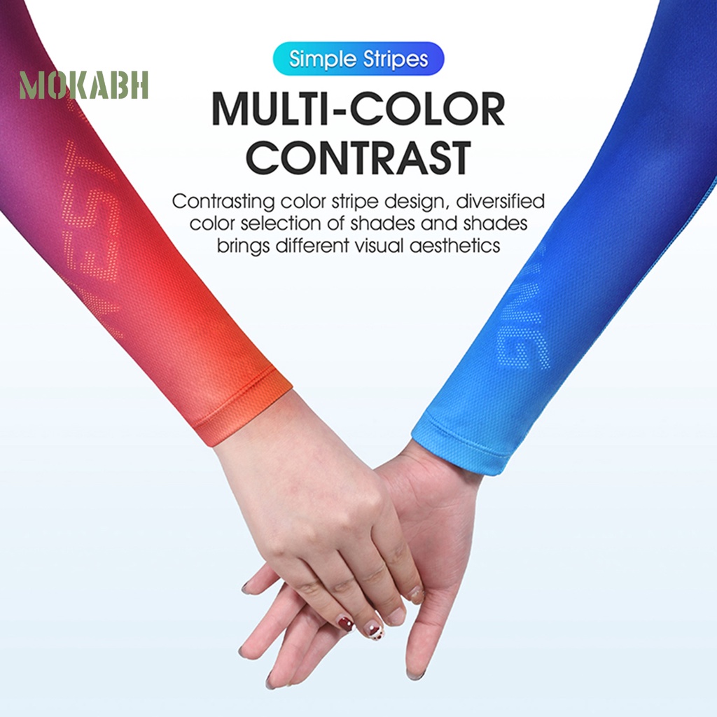 1 Cặp Ống Tay Áo Màu Gradient Khối Lượng Nhẹ Chống Mòn Không Phai Màu Dành Cho Nam Nữ