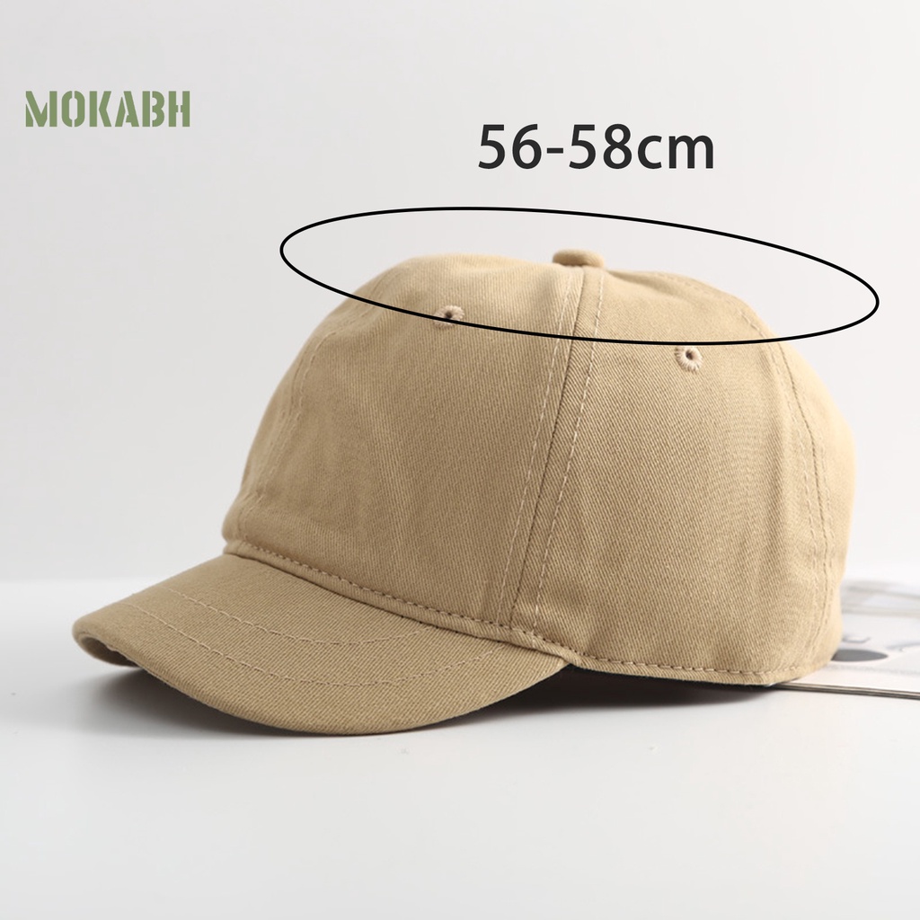 [Mok Abh] Mũ Bóng Chày Mềm Mại Thoáng Khí Chống Trượt Màu Trơn Có Vành Điều Chỉnh Được Cho Nam