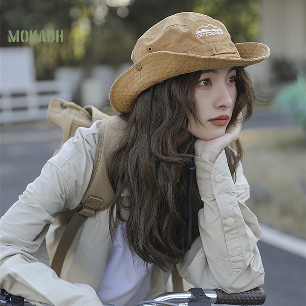 Nón Vành Tròn Màu Trơn Thoáng Khí Chống Tia UV Mềm Mại Phong Cách Nhật Bản