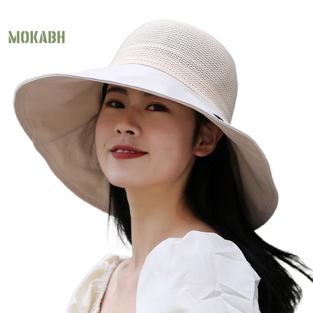 [Mok Abh] Mũ Rộng Vành Mềm Mại Thoáng Khí Tiết Kiệm Không Gian Có Thể Giặt Được Dành Cho Nữ