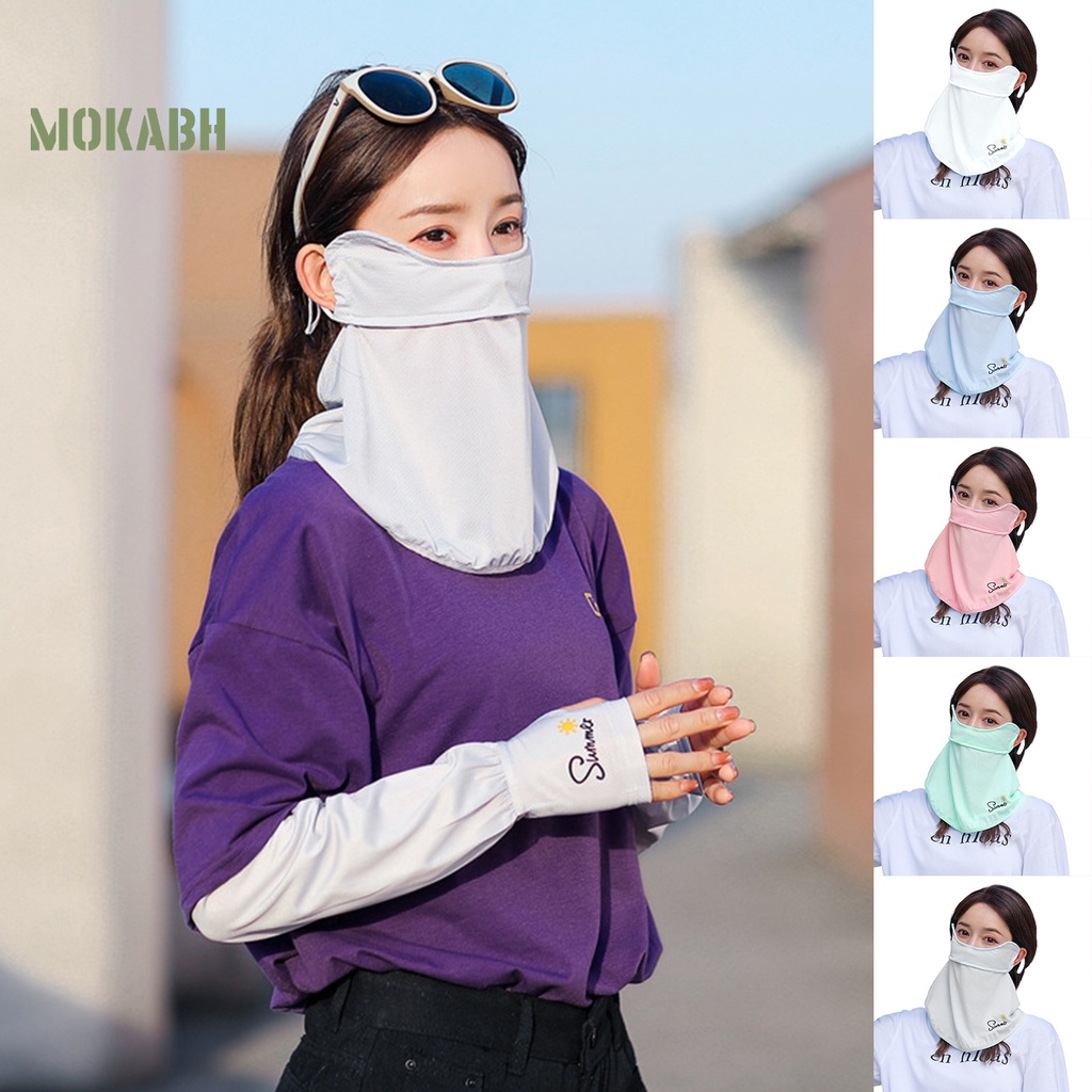 [Mok Abh] Khăn Choàng Cổ Chống Nắng Rộng Rãi Bằng Silicon Thoải Mái Mặc Ngoài Trời
