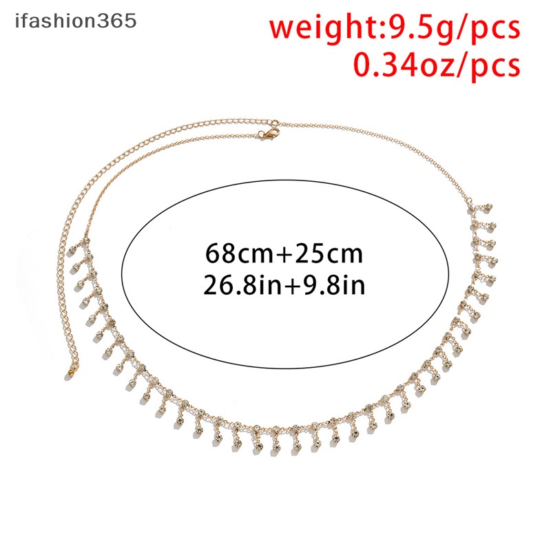 Thắt Lưng Dây Xích Tua Rua Đính Đá Zircon Thời Trang Cho Nữ ifashion365
