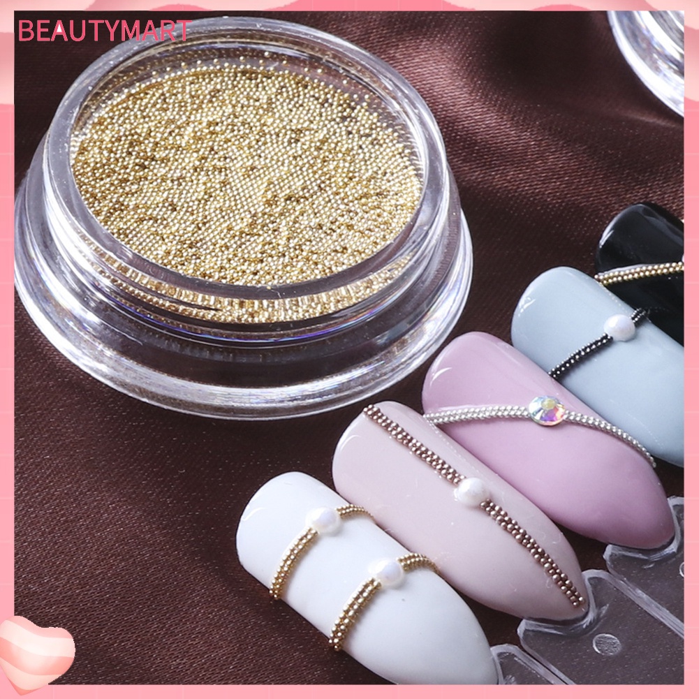 Hạt Charm Mini 0.4mm 3D Bằng Thép Màu Trơn Dùng Trang Trí Móng Nghệ Thuật DIY