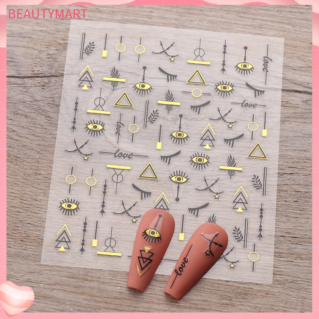 Miếng Dán Trang Trí Móng Tay Hình Trăng Sao Trái Tim Tinh Tế