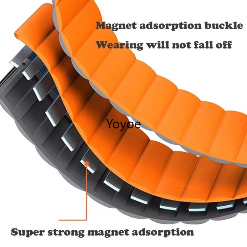 Dây Đeo Đồng Hồ Từ Tính Bằng Silicone 44mm 40mm 41mm 45mm 49mm Cho iWatch Series 8 7 6 SE 5 4 3 42mm 38mm