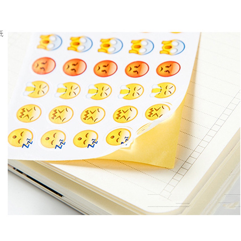 Bộ 12 Tấm Sticker Emoji Dán Trang Trí Dễ Thương